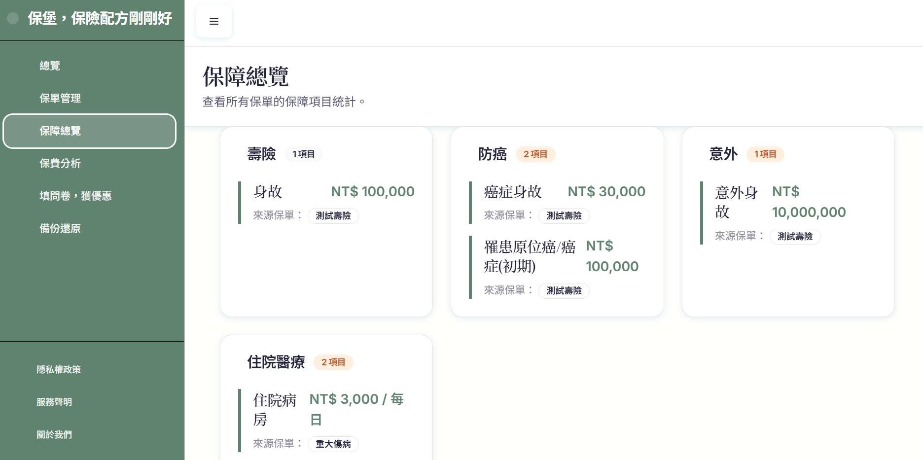 計算您的保險額度
